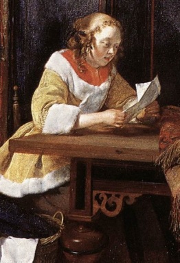 Sello-Gerard Terboch-1662-Dama leyendo una carta